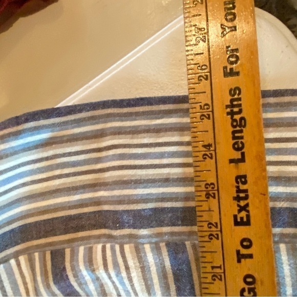 Sandro Ferrone Medium Dress Off The Shoulder Striped Linen Blend Made In Italy - Picture 14 of 15